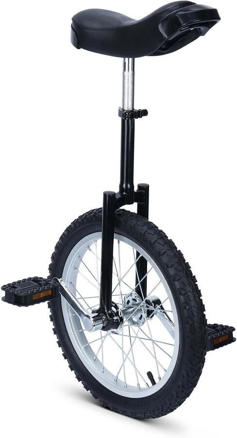 Eenwieler Loopfiets Balansfiets Balans Training In hoogte verstelbaar 16 inch Zwart