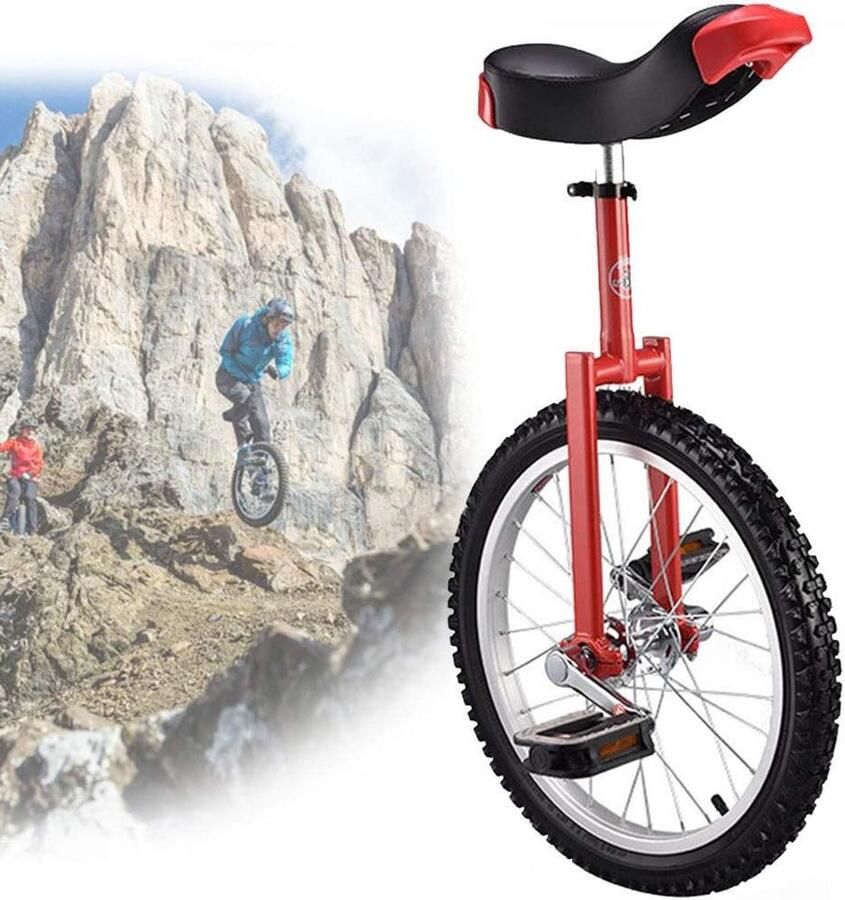Eenwieler Loopfiets Balansfiets Buitensporten Antislip Bergbanden 18 inch Rood