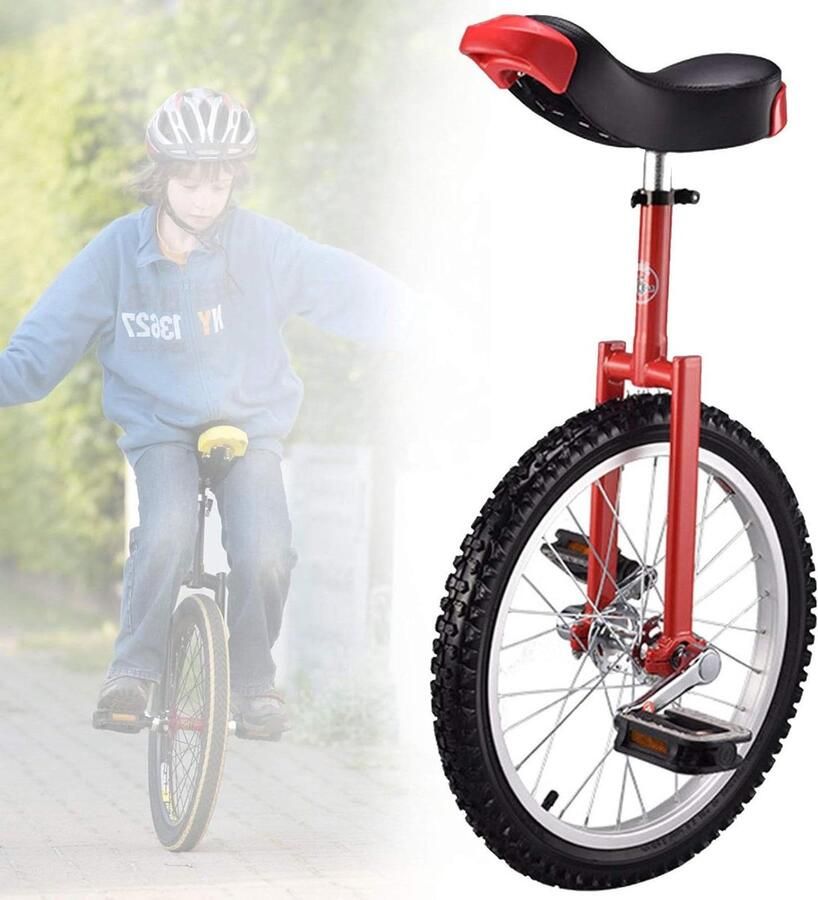 Eenwieler Loopfiets Buitensport Bergbanden 18 inch Rood