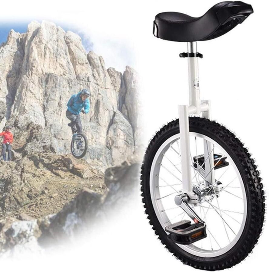 Eenwieler Loopfiets sport Buitensport fitness Antislip bergbanden 18 inch Wit