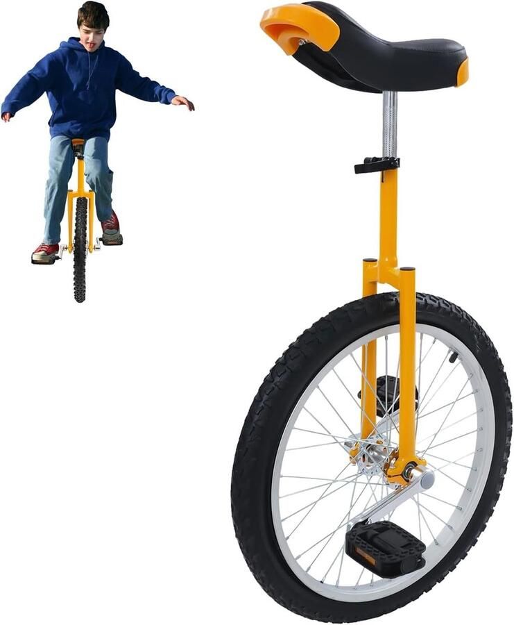 Eenwieler met Handvatten Balance Bike Trainingsfiets Balans Training Hoogte Verstelbaar 78-90 cm Geel