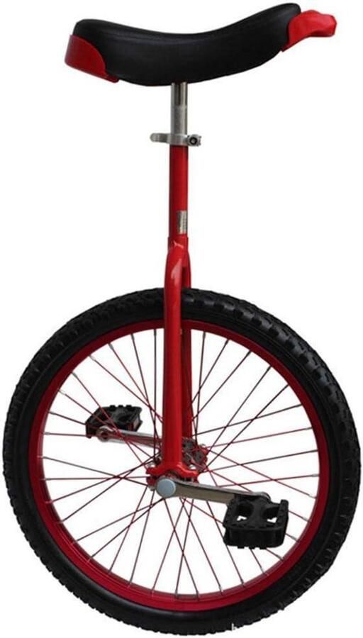 Eenwieler Monowiel Buiten Fietsen Verstelbaar Zadel 18 inch Rood