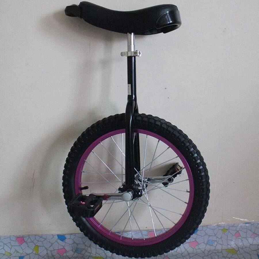 Eenwieler Monowiel Sportief Evenwicht Verstelbaar Zadel 16 inch Zwart