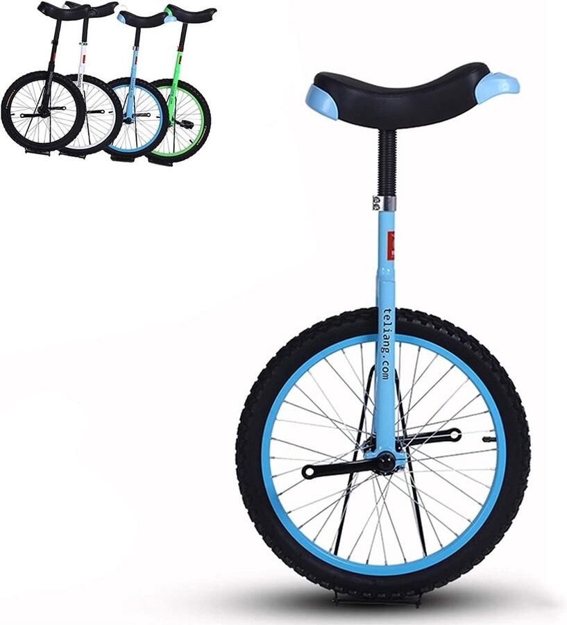 Eenwieler Op Wielen Monowheel Sport En Outdoor In Hoogte Verstelbaar Zadel 20 Inch Blauw