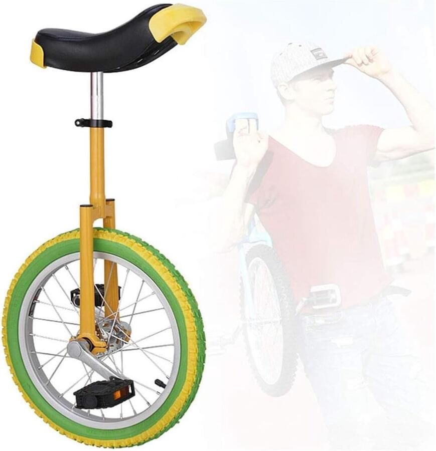 Eenwieler Single wheel bike Balans Oefenen Verstelbaar Zadel 16 inch Rood Zwart