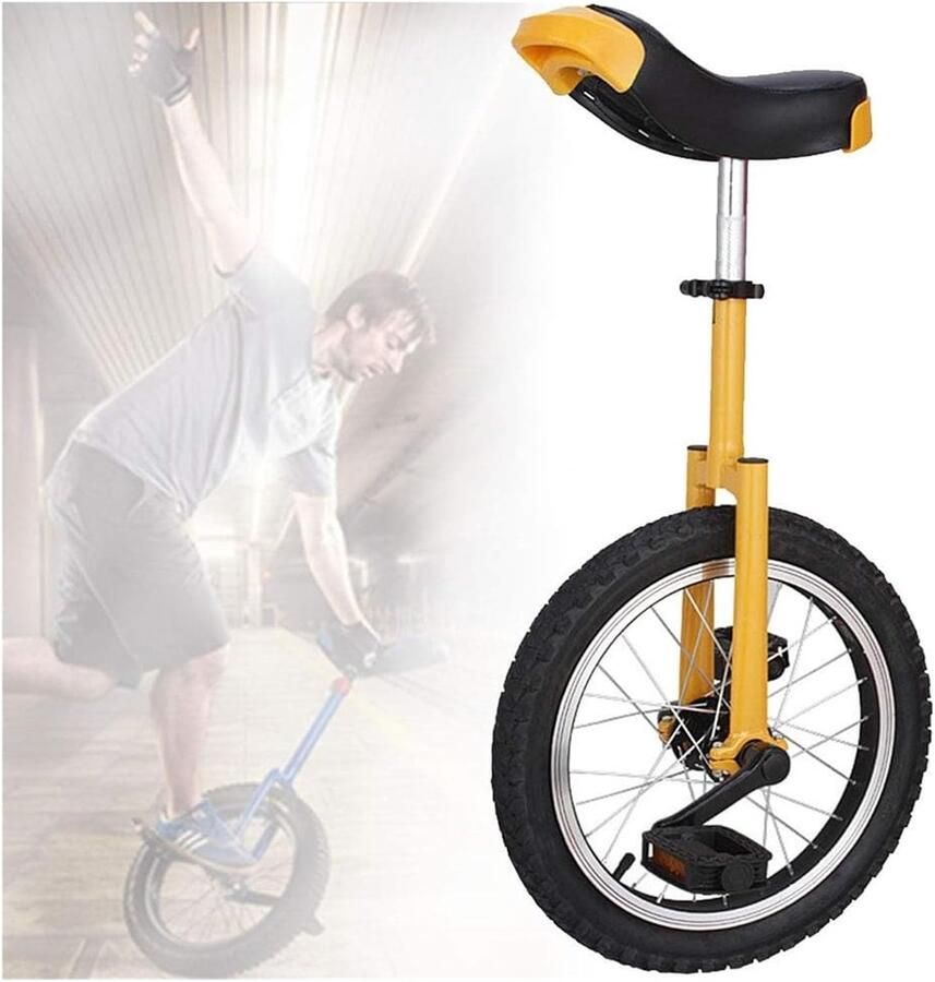 Eenwieler Single wheel bike Sportief Vervoer Antislip Wiel 20 inch Geel