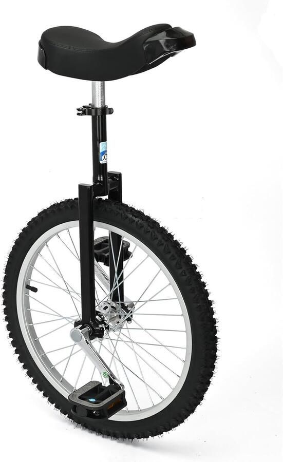 Eenwieler Standaard Monowiel Evenwicht Oefenen Verstelbaar Zadel 20 Inch Wiel Zwart