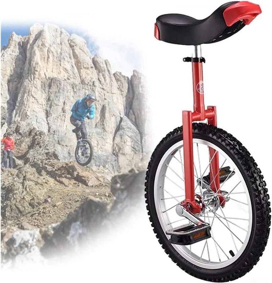 Eenwieler Unicycle Loopfiets Balans Oefenen Antislip Bergbanden 18 inch Rood