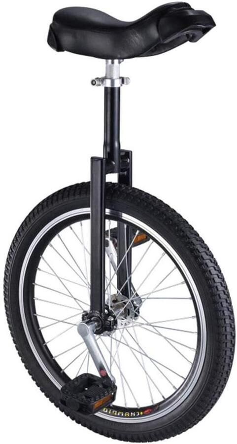 Eenwieler voor volwassenen Balans fiets Kracht ontwikkelen Verstelbaar zadel 16 inch wiel Zwart
