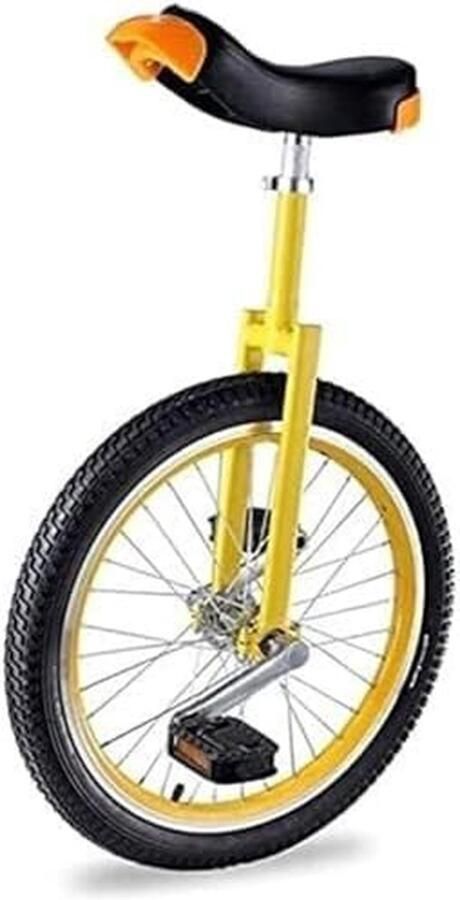 Eenwieler voor Volwassenen Unicycle Stedelijk Transport Verstelbare Zitting 20 inch Geel