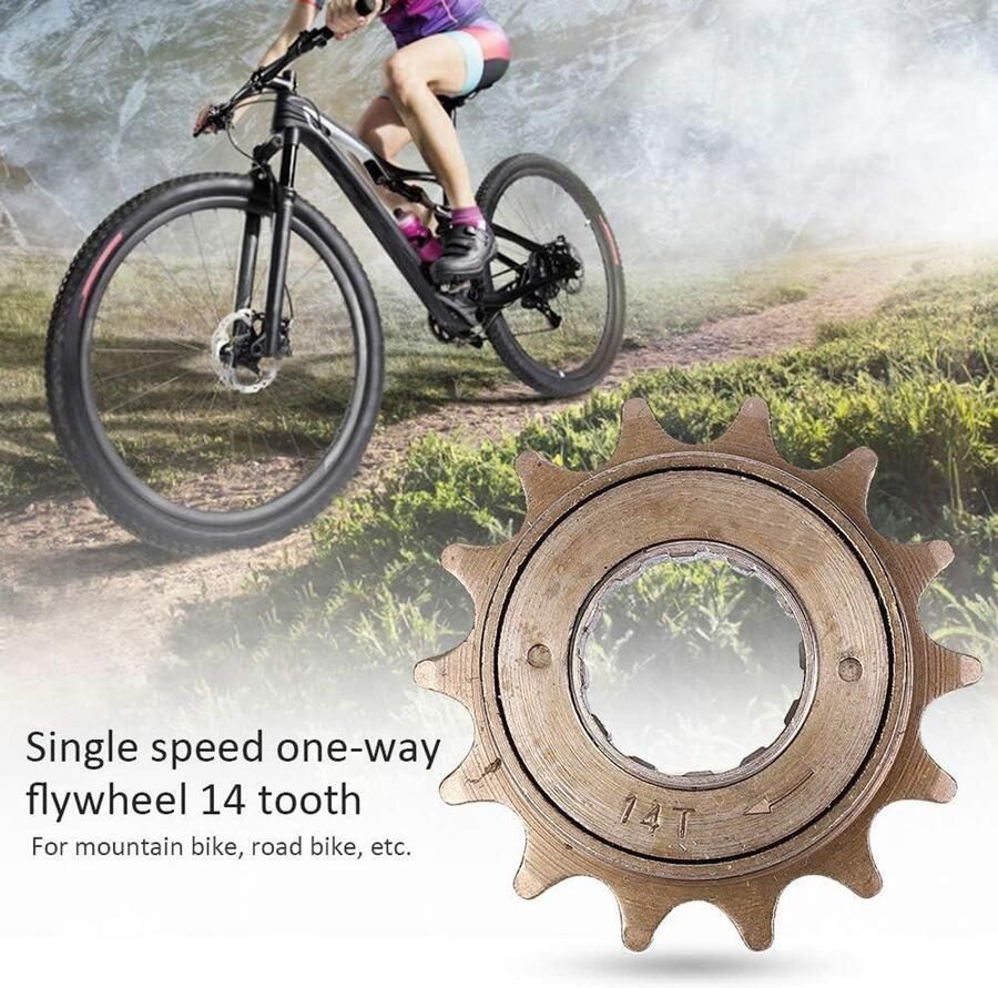 EGoods Single Speed Vrijloop Wiel 14T voor Mountain Road en Vouwfiets Duurzaam en Lichtgewicht Geschikt voor Verschillende Fietsers en Terreinen