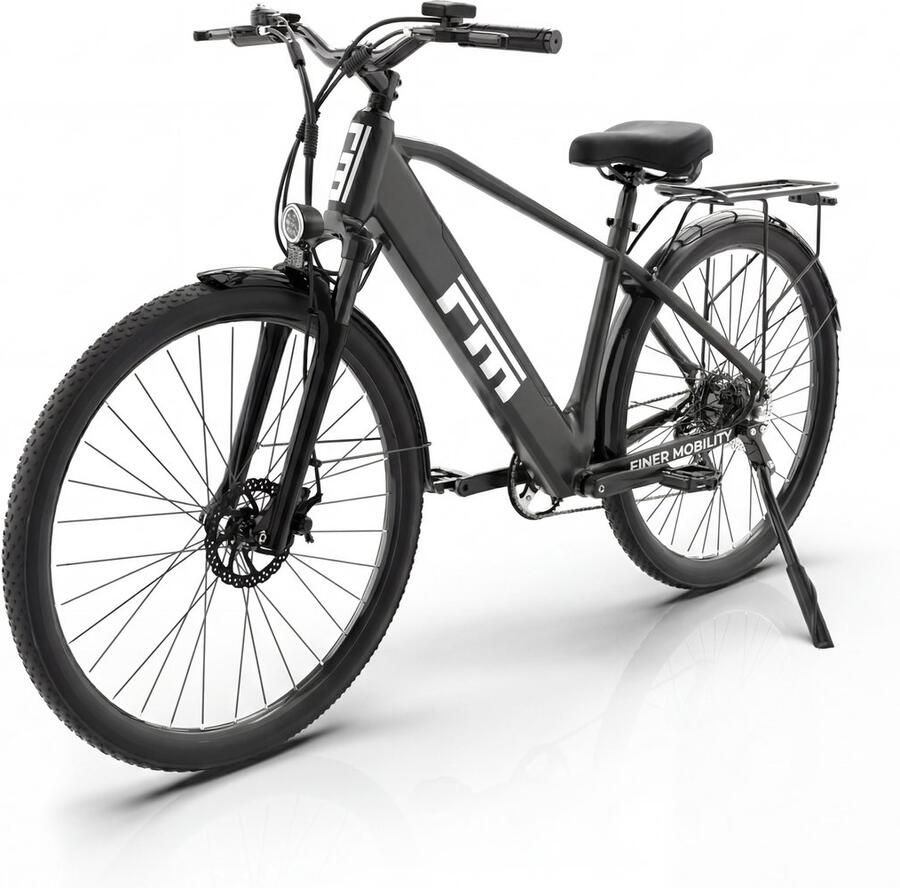 Elektrische fiets 250W motor Drie snelheidsstanden Schijfrem voor en achter Snelheidssensor Zwart 27.5inch