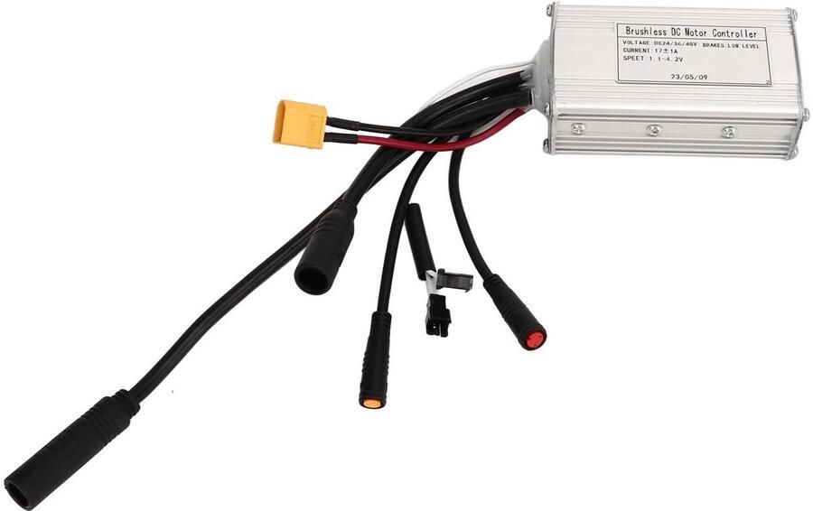 Elektrische fiets borstelloze motorcontroller 24 V 36 V 48 V 250 W 350 W 17 A sinusgolf 3 modi borstelloze motorcontroller met waterdichte aansluiting voor e-bike elektrische