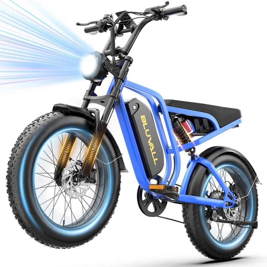 Elektrische Fiets Elektrische fietsen Motor 250W 20 Inch City Commuter EBike max belasting 150kg kleurendisplay 25 km h 7 Versnellingen 3 rijmodi Verwijderbare accu met slot Blauw