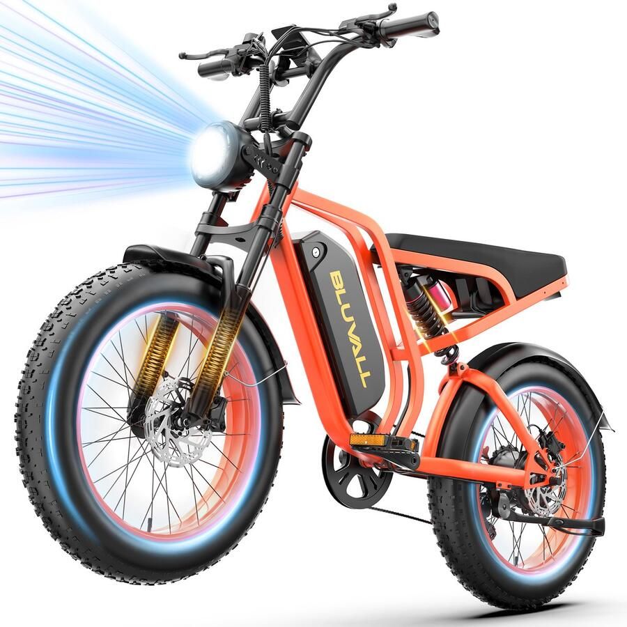 Elektrische Fiets Elektrische fietsen Motor 250W 20 Inch City Commuter EBike max belasting 150kg kleurendisplay 25 km h 7 Versnellingen 3 rijmodi Verwijderbare accu met slot Oranje