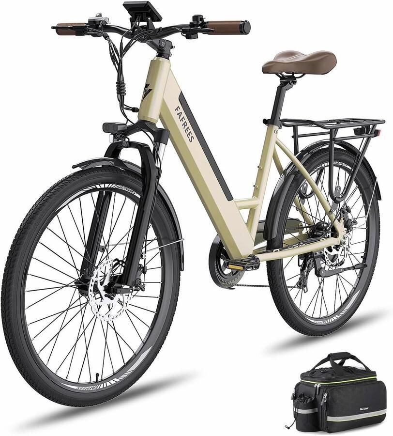 Elektrische Stadsfiets 26 Inch 250W Motor 36V 14.5Ah Batterij 60-110 KM Bereik 7-Versnellingen Unisex