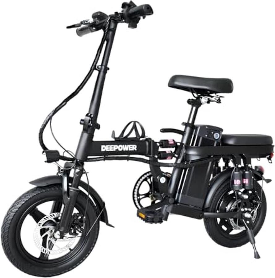 Elektrische Vouwfiets 14 inch E-Bike met 48V 13Ah Verwijderbare Batterij Bereik tot 60 km Meerdere Schokdempers voor Volwassenen & Jongeren