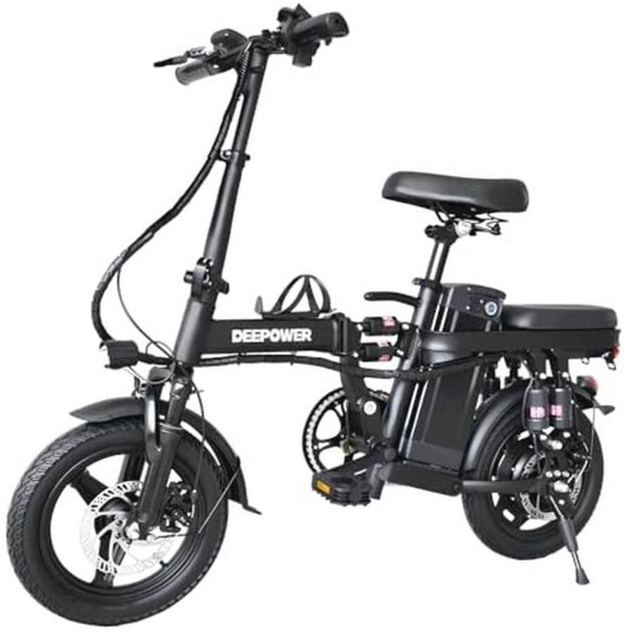 Elektrische Vouwfiets 14 inch E-Bike met 48V 13Ah Verwijderbare Batterij Bereik tot 60 km Meerdere Schokdempers voor Volwassenen & Jongeren