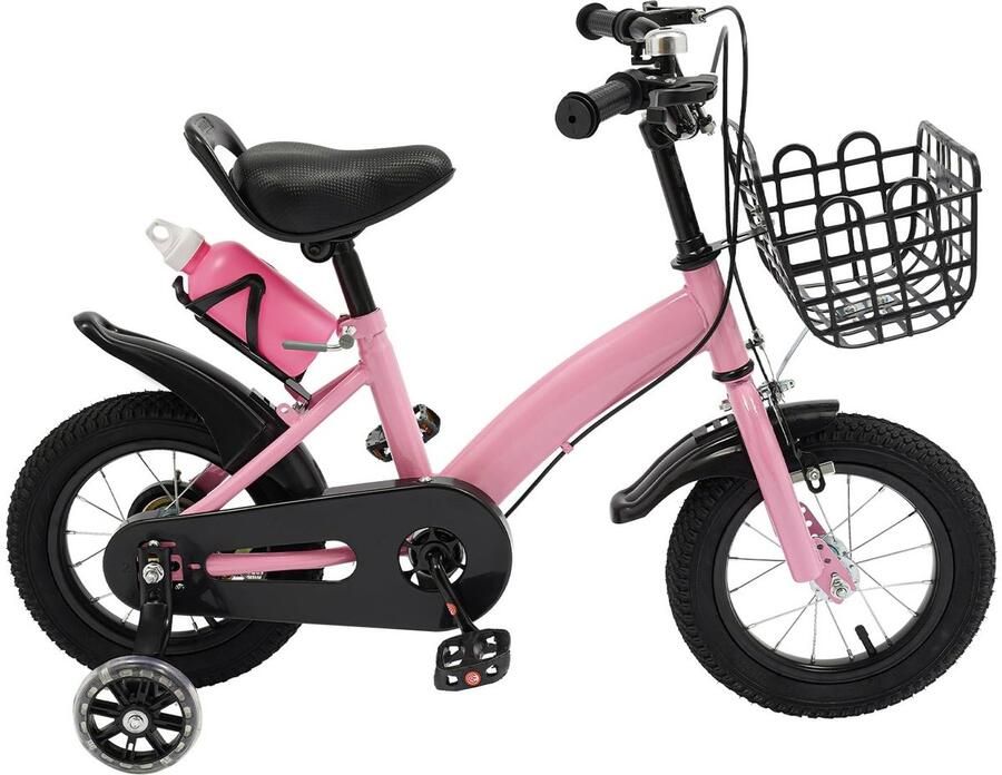 Elzusha Kinderfiets 12 Inch met Steunwielen en Accessoires