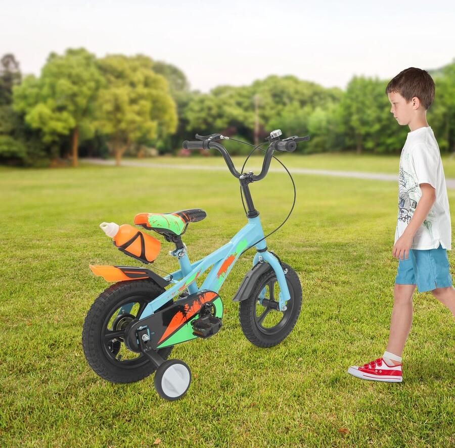 Elzusha Kinderfiets 12 Inch met Verstelbare Hoogte en Zijwielen