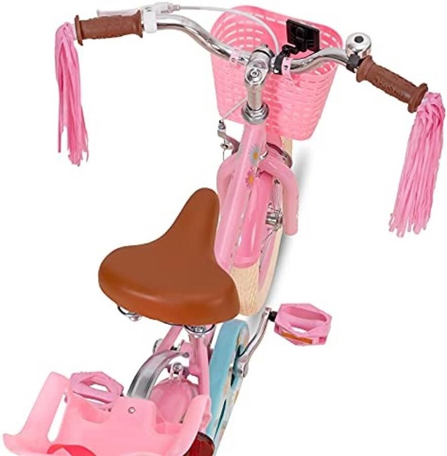 Elzusha Kinderfiets met steunwielen 12 14 16 Inch voor meisjes Blauw Roze Wit