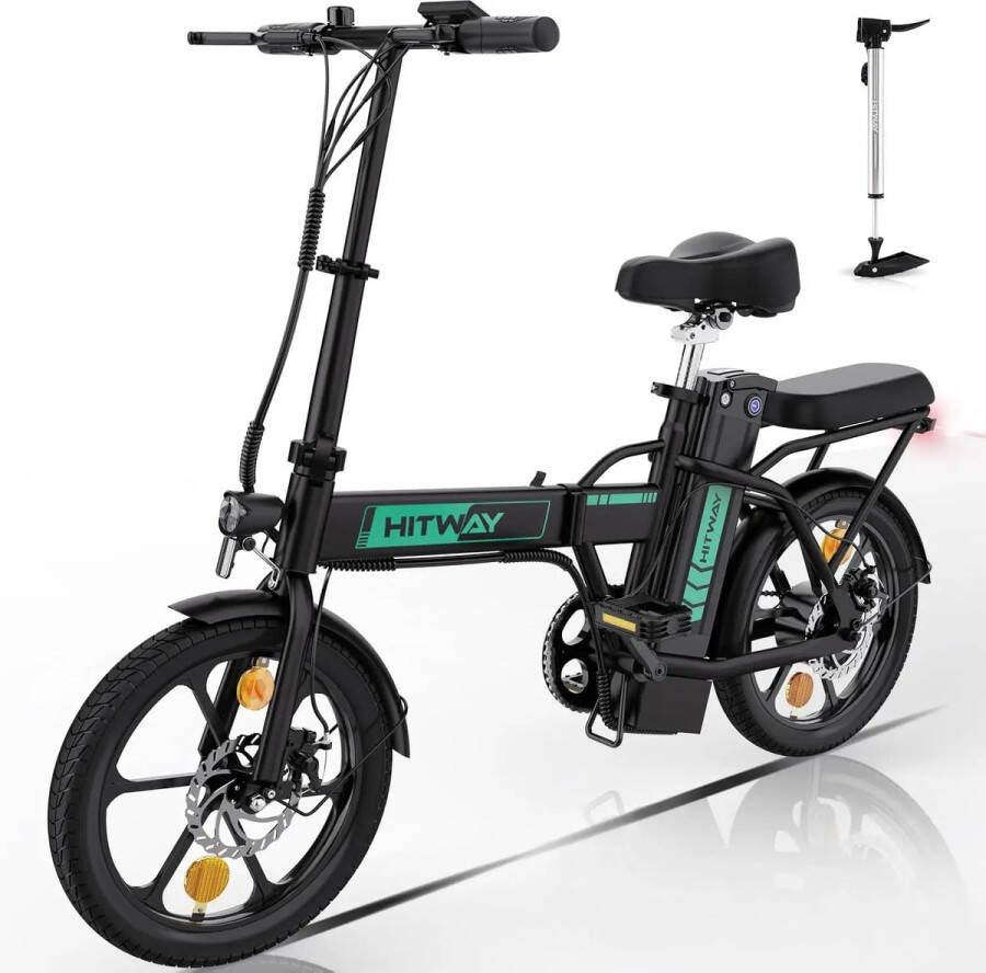 EML STORE Electrische fiets E Bike E bike vouwfiets Lithiumbatterij 36V Digitale Kilometerstand 250W- 374.4WH- Zwart