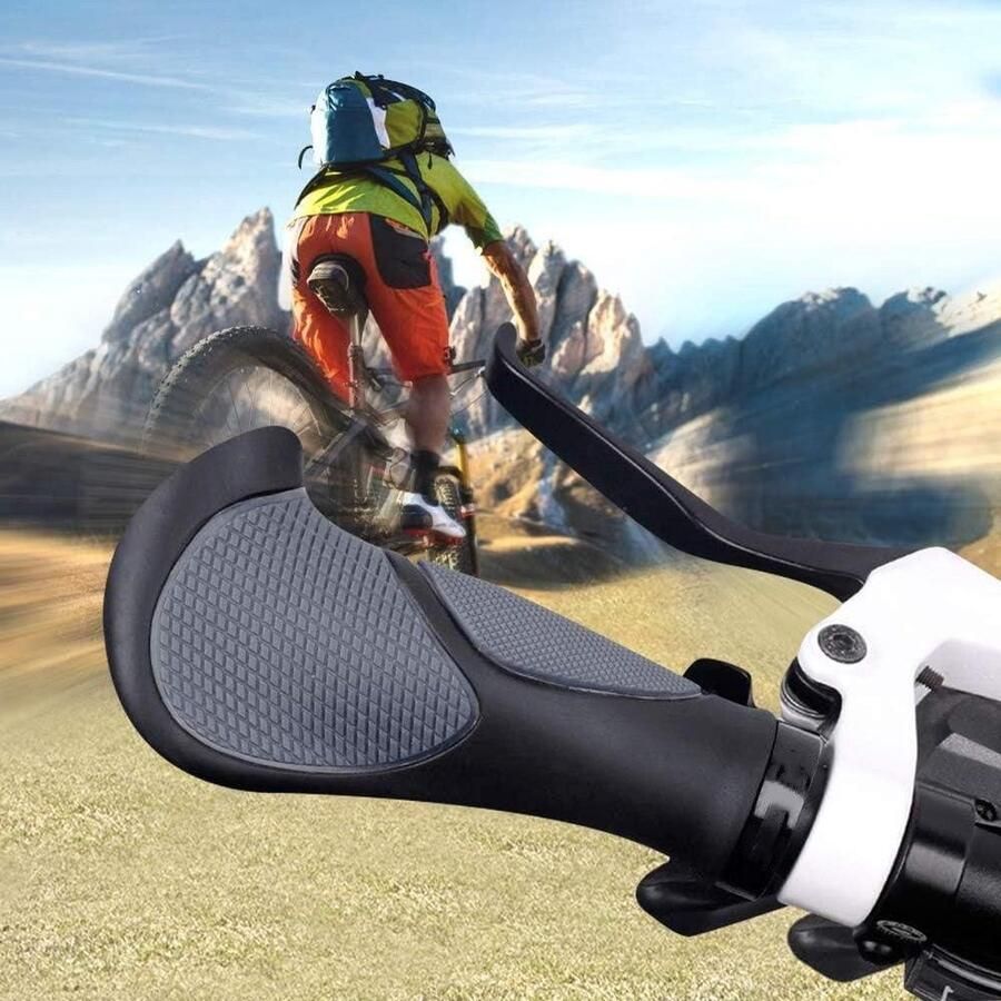 Ergonomische fietshandgrepen mountainbike trekkingfiets e-bike stadsfiets vouwfiets lock-on design antislip rubber 22mm fiets grepen 2019 editie - Foto 1