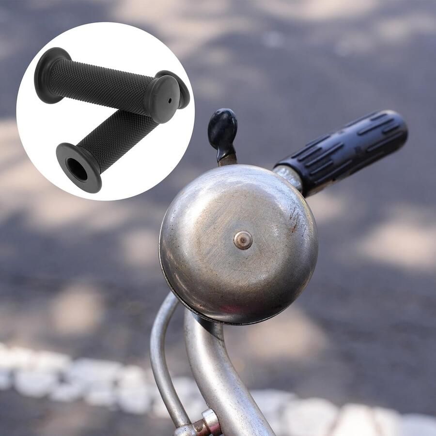 Ergonomische rubberen fietsgrepen 117 mm Korte stuurgrepen voor fietsen scooters en MTB Zwart 2 stuks