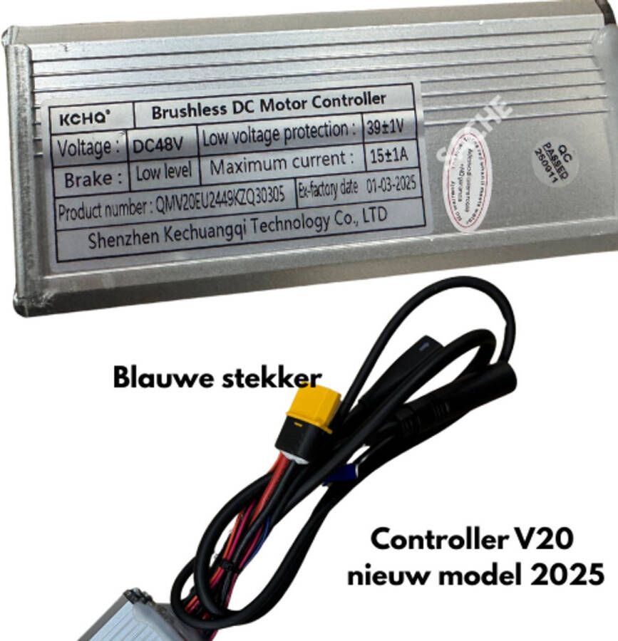Fatbike V20 Controller lange motorkabel onder accu
