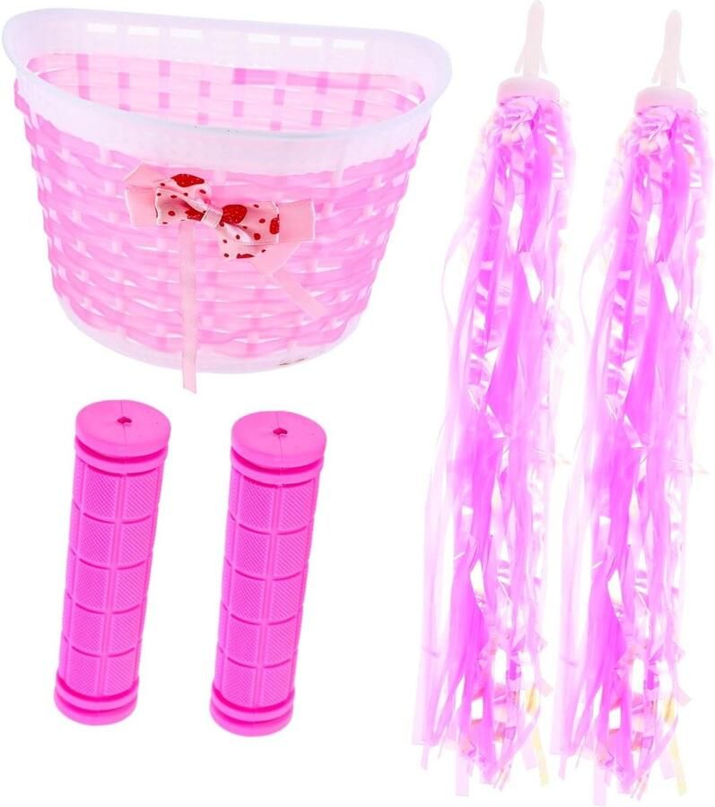 Fiets Accessoires Set Kinderfiets Versiering Fiets Opvrolijken Plastic Materiaal 21x13x12CM Roze