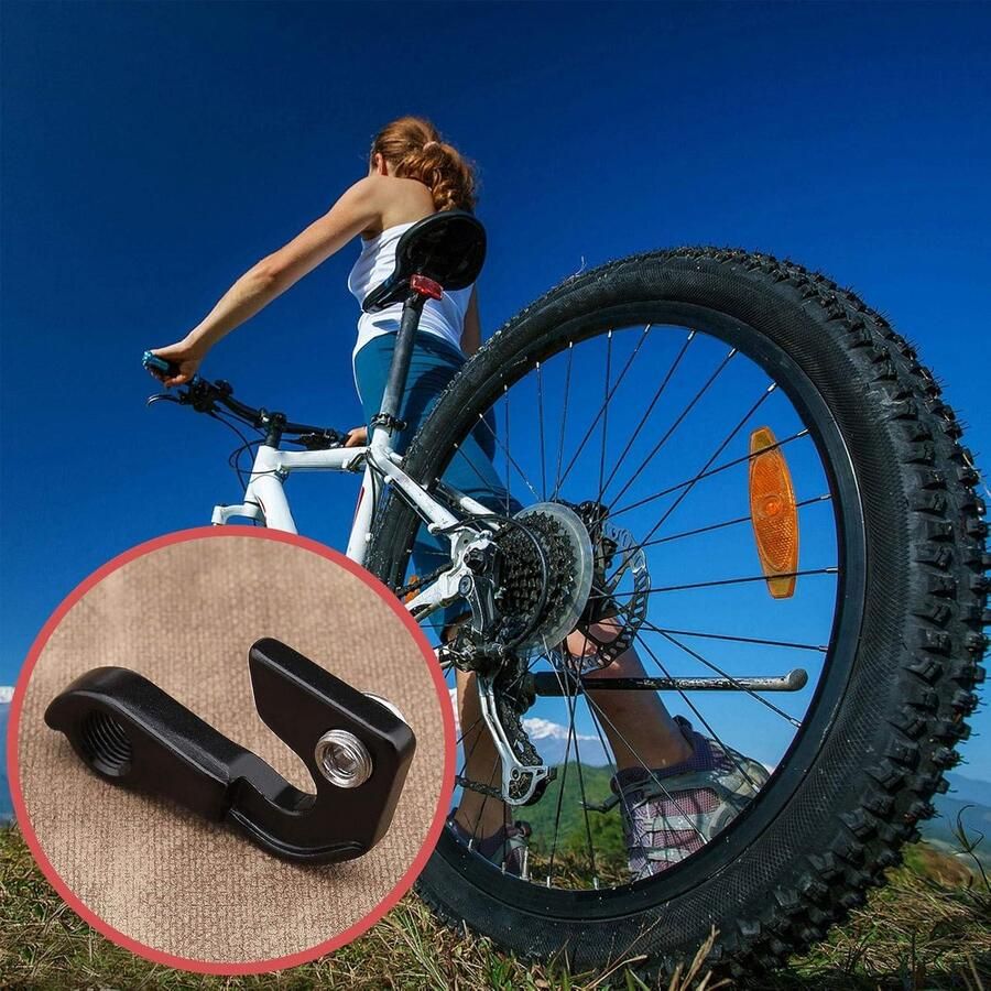 Fiets Achter Gear Mech Derailleur Hanger Aluminium Vervanging deel Mountainbike Adapter Frame vervangen Drop Out Bouten Geschikt voor mountainbike modellen Zilverkleurig