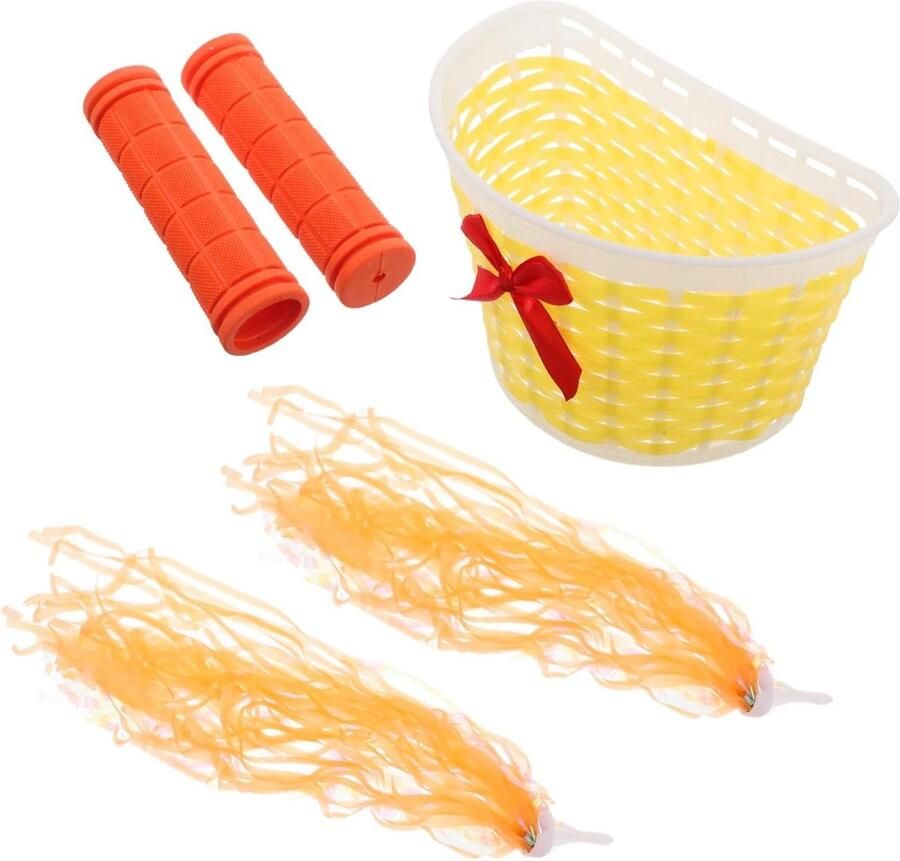 Fiets Decoratie Set Stuur Streamers d Kinderfiets Personaliseren Veilig PE Materiaal 20 cm Lengte Geel