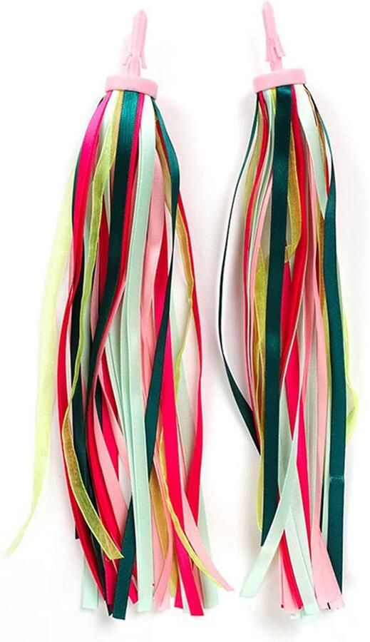 Fiets Decoratie Stuur Franjes Lint Kinderfiets Versieren Vrolijke Kleurenmix 25 cm Lengte Veelkleurig