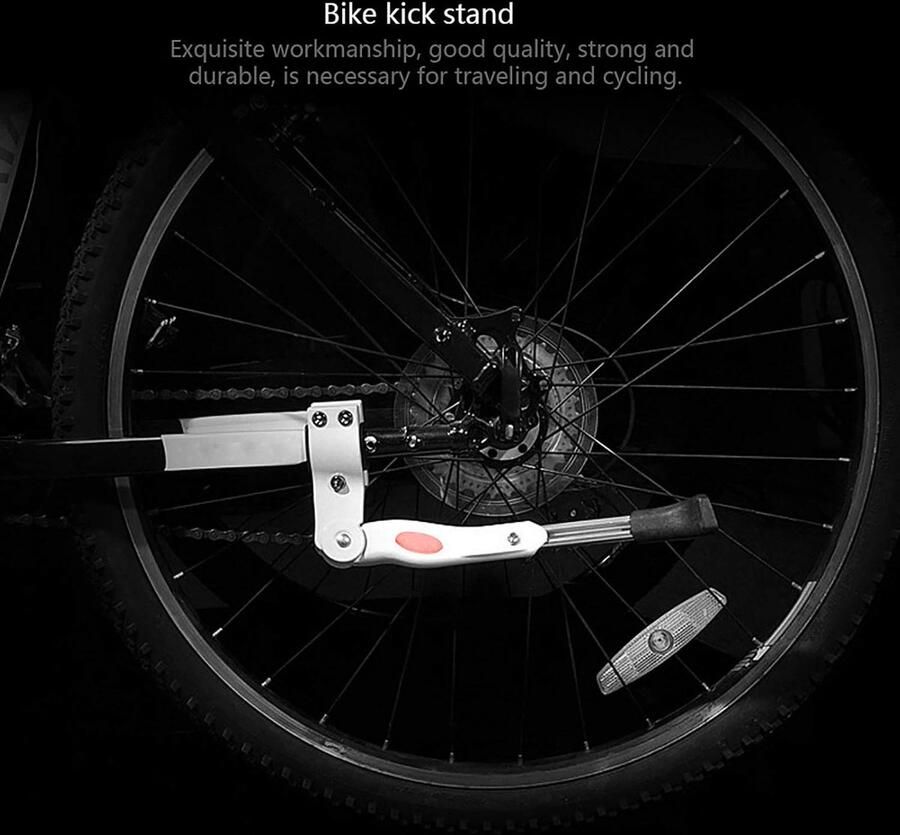 Fiets Kickstand Witte Aluminium Legstand Geschikt voor 20 24 26 Inch Banden Mountainbike Wegfiets Vouwfiets