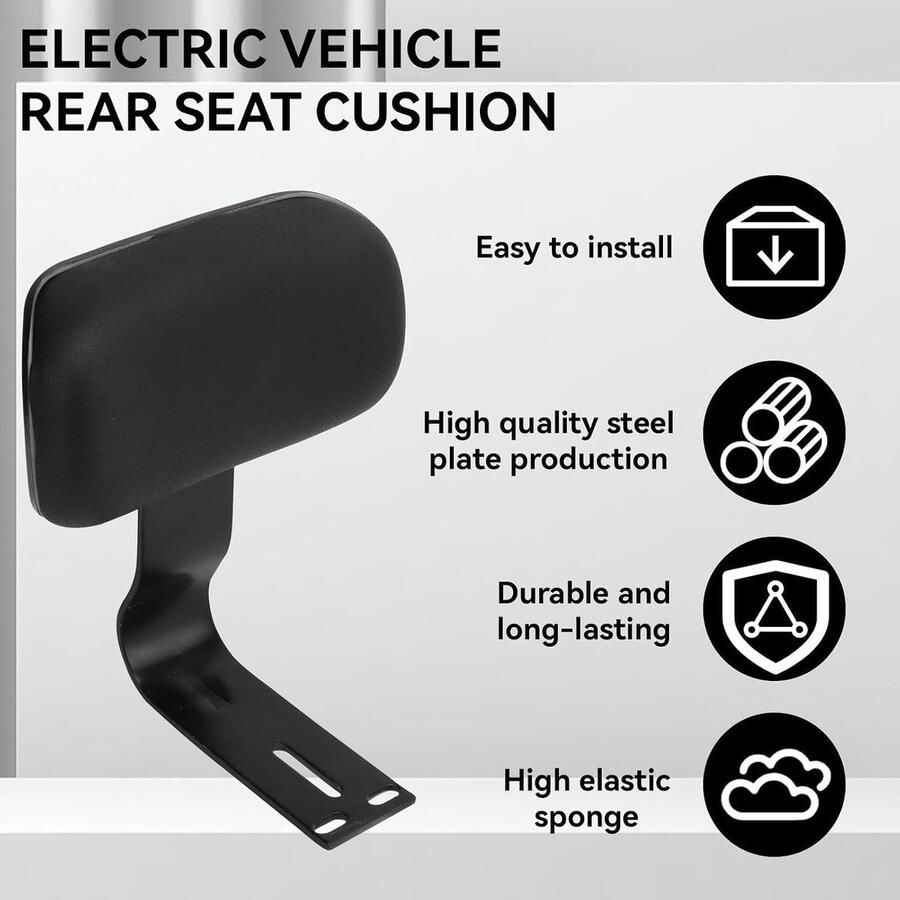 Fiets Rugleuning Universele Motorfiets Rugleuning Fietsapparatuur Lederen Achterpassagiersrugleuning met Metalen Steun voor Elektrische Fietsen