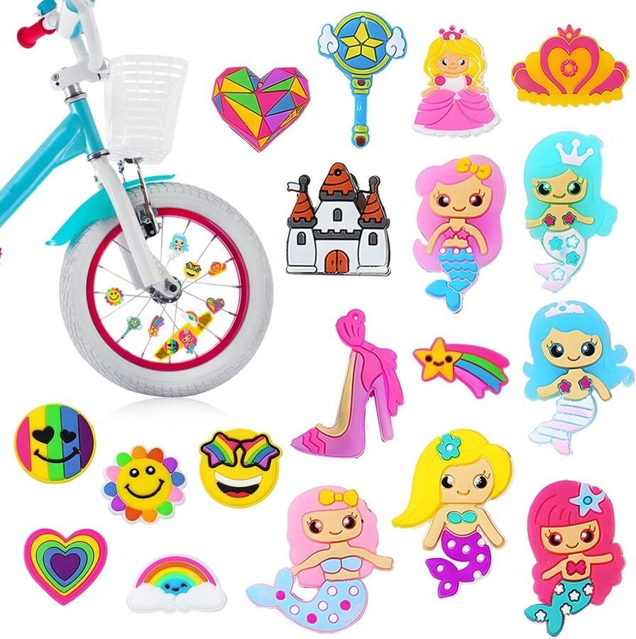 Fiets Spaken Clips Fiets Decoratie Kinderfiets Versieren Zacht Rubber Materiaal 18 Stuks Gekleurd