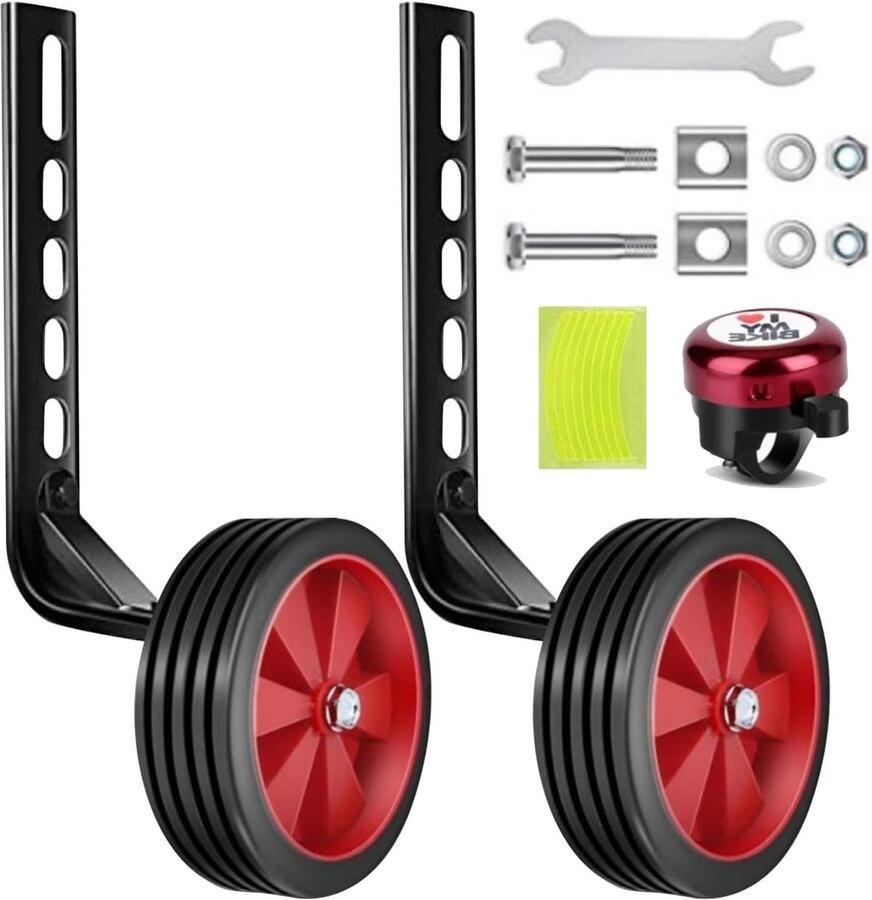 Fiets Stabilisatoren Oefenwielen Kinderfiets Leren Fietsen Universele Pasvorm 12-20 Inch Rood