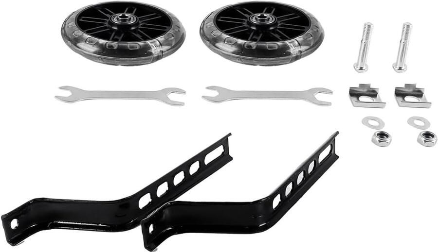 Fiets Stabilisatoren Set Hulpwielen Kinderfiets Veilig Leren Fietsen Verstelbare Hoogte Universeel 12 tot 20 Inch Zwart