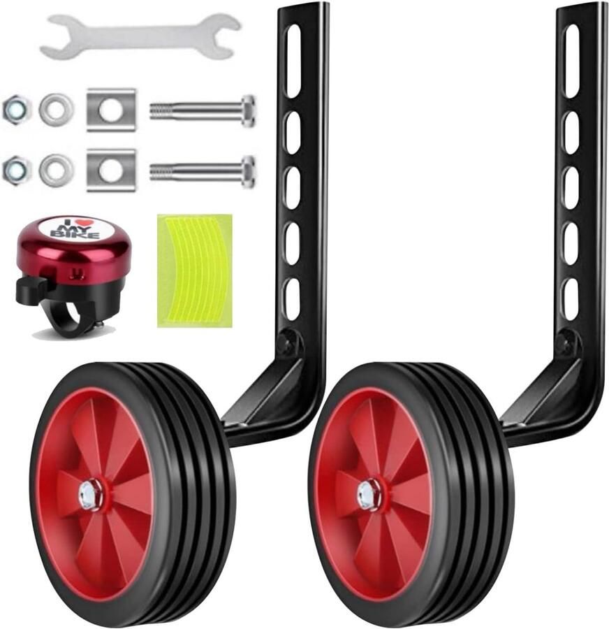 Fiets Steunwielen Trainingwielen Kinderfiets Kinderen Leren Fietsen Verstelbare Stabiliteit 12-20 inch Rood