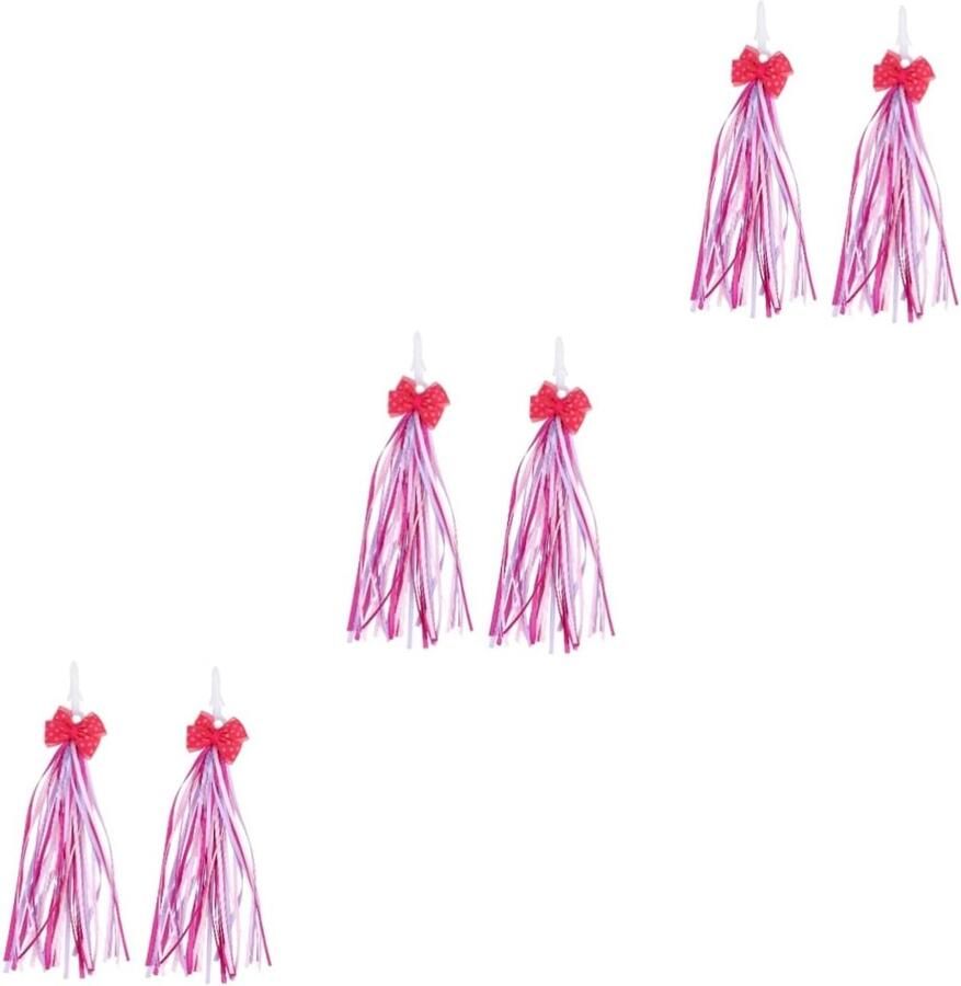 Fiets Streamers Handvat Lintjes Kinderfiets Versieren Met Dansende Tassels 3 paar Roze Groen