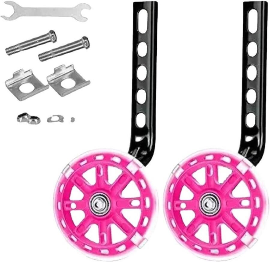 Fiets trainingswielen Hulpwiel kinderfiets Balans trainen Verstelbaar en stevig 12-20 inch Roze