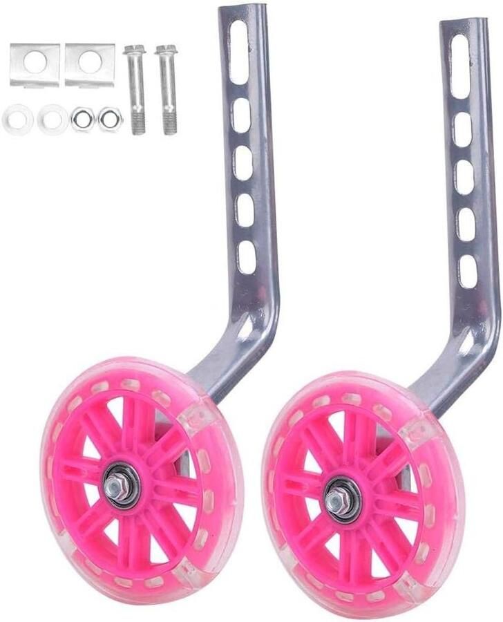 Fiets Trainingswielen Hulpwielen Kinderfiets Kind Leren Fietsen Universele Pasvorm 12-20 Inch Roze