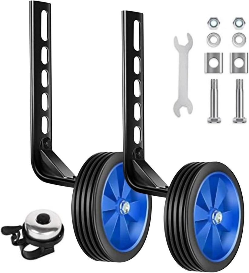 Fiets Trainingswielen Hulpwielen Kinderfiets Veilig Leren Fietsen Verstelbaar Universeel 12-20 Inch Blauw