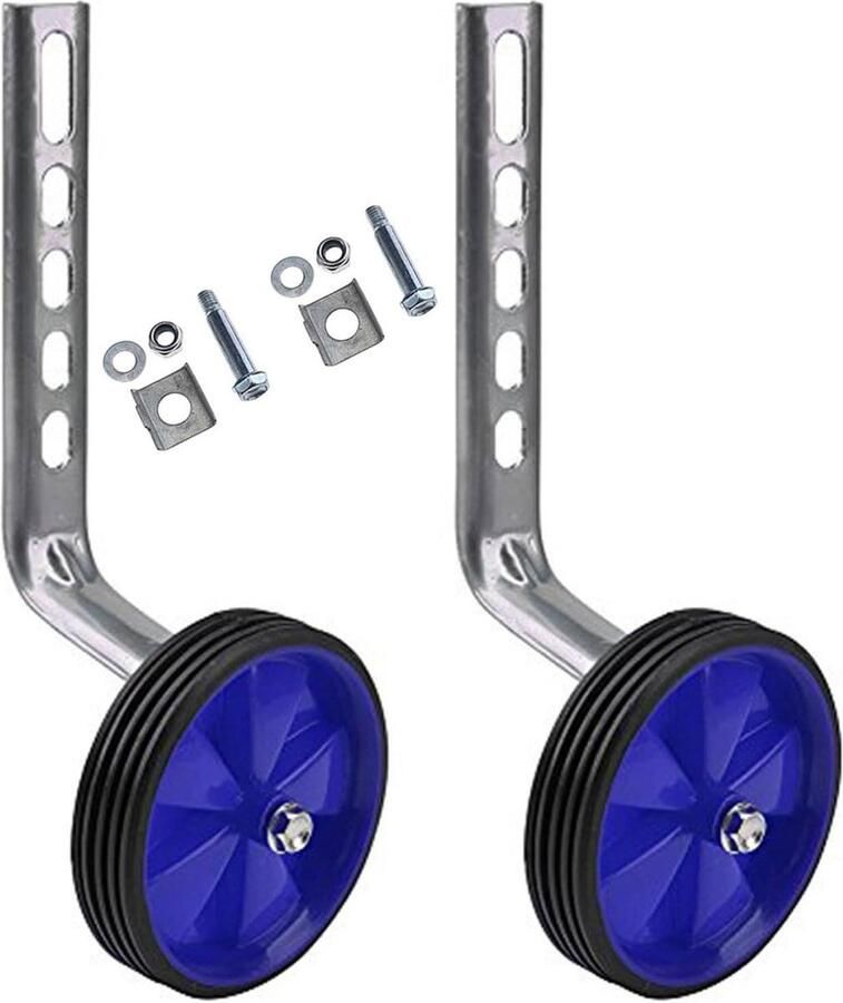 Fiets Trainingswielen Steunwielen Kinderfiets Leren Fietsen Universeel Verstelbaar 12-20 Inch Blauw