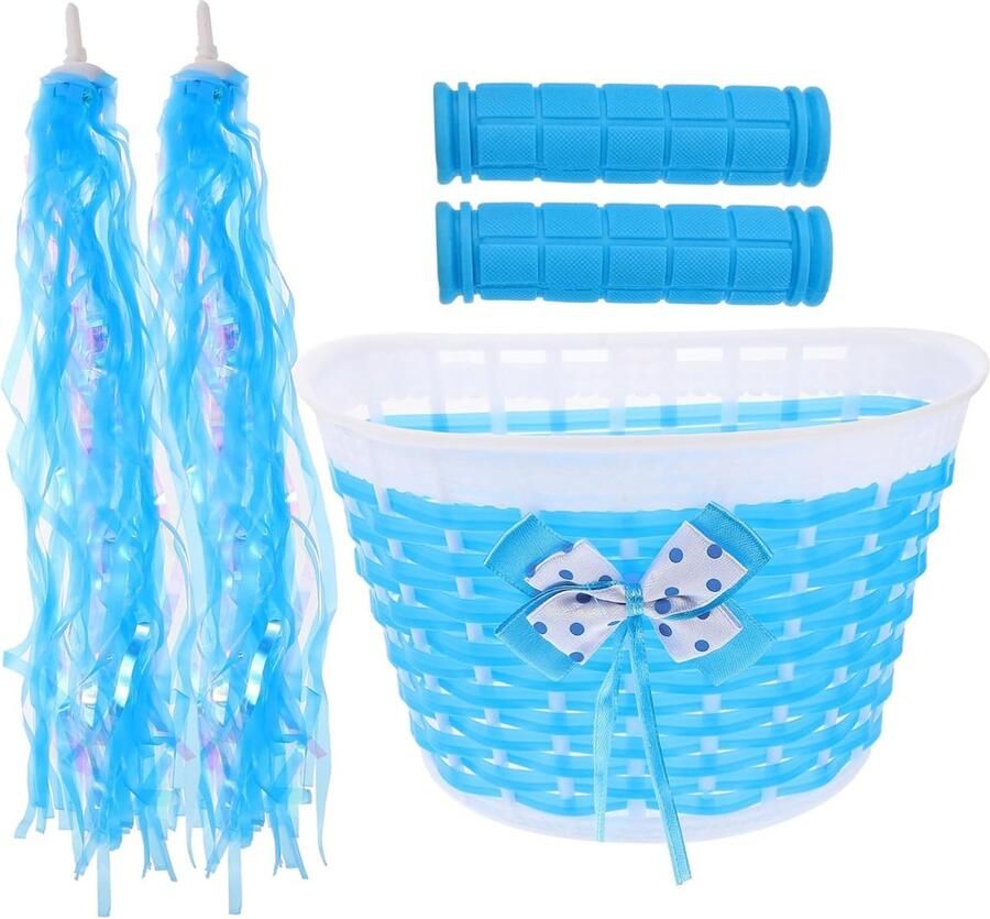 Fietsdecoratie Set Kinderfiets Accessoires Fiets Versieren Felle Kleuren 3 Sets Blauw