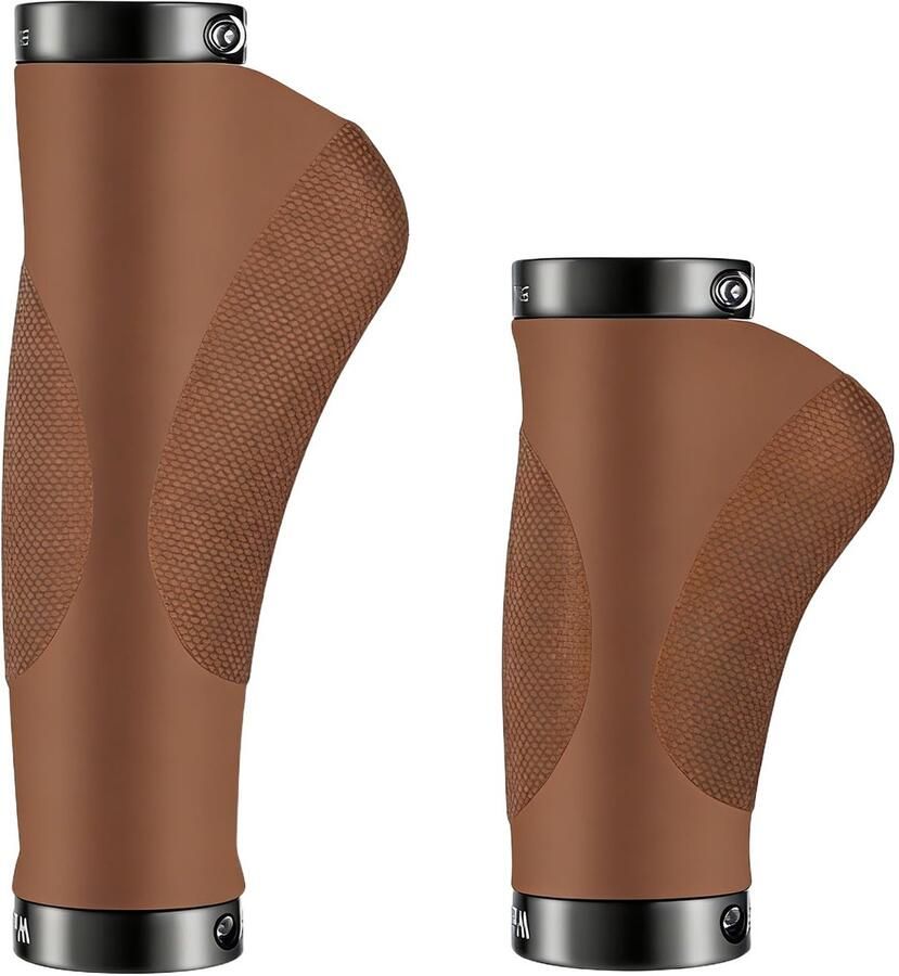 Fietsgrepen ergonomisch stuurgrepen fietsgrepen schokabsorberend en antislip aluminium dubbele sluiting voor 22 mm MTB-mountainbike elektrische fiets BMX vouwfiets enz. (grijs B)