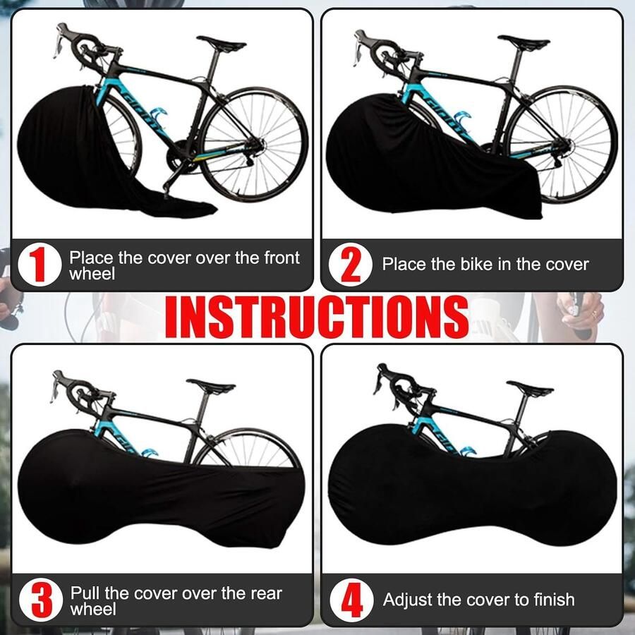 Fietshoes Beschermhoes voor Binnen en Buiten Rekbare en Wasbare Fietshoes voor Mountainbike en Racefiets Zwart en Duurzaam