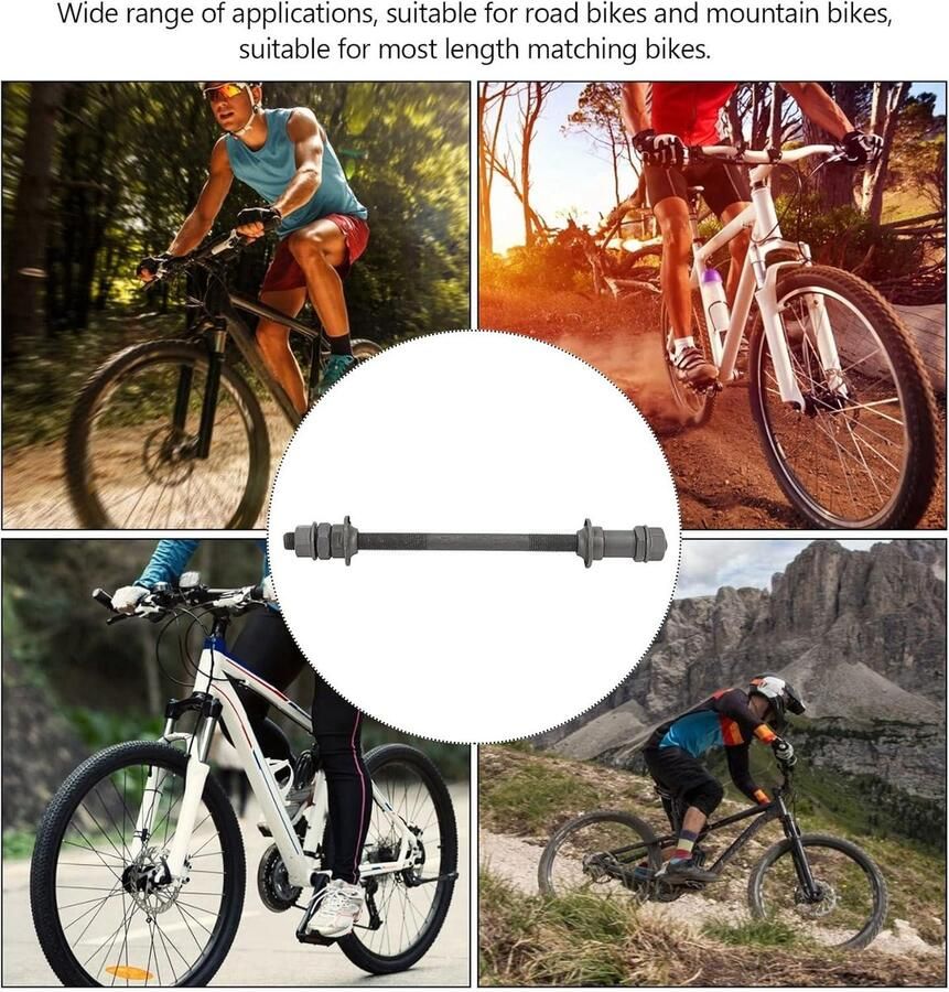 Fietsnaafas Achter Quick Release Holle As Hoge Veiligheidsfietsnaafas Fiets Racefietsen Mountainbikes Racefietsen en Mountainbikes 190 Mm 7 5 Inch Hoge Veiligheidsfietsnaafas Achteras Zwart