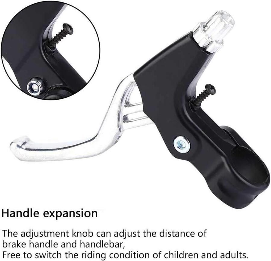 Fietsremhandgrepen voor mountainbike racefiets vouwfiets aluminium 4 kleuren (zilver) veilig rem