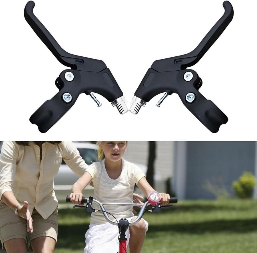 Fietsremhendels Kinderfiets Remhendels Paar Veilig Fietsen Korte Hendel Ontwerp 22 mm Stuurdiameter Zwart